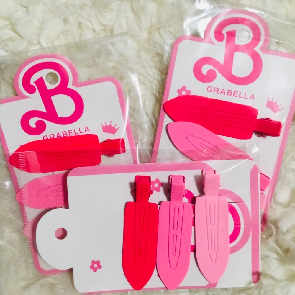 Abella Bright Pink and Light Pink Hair Clips Set